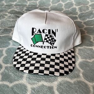 Vintage Checkered Racin’ Connection Adjustable SnapBack Rare